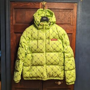 SPRAYGROUND DOLLAR SIGN NEON GREEN PUFFER - MEN'S LARGE